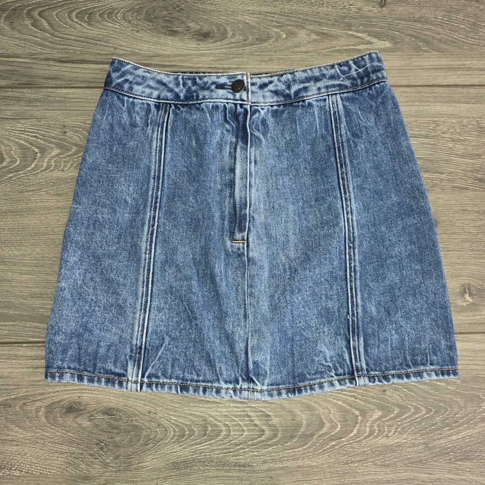 American Eagle Outfitters Blue Denim Mini Skirt 00 Stretch Highest Rise Concert